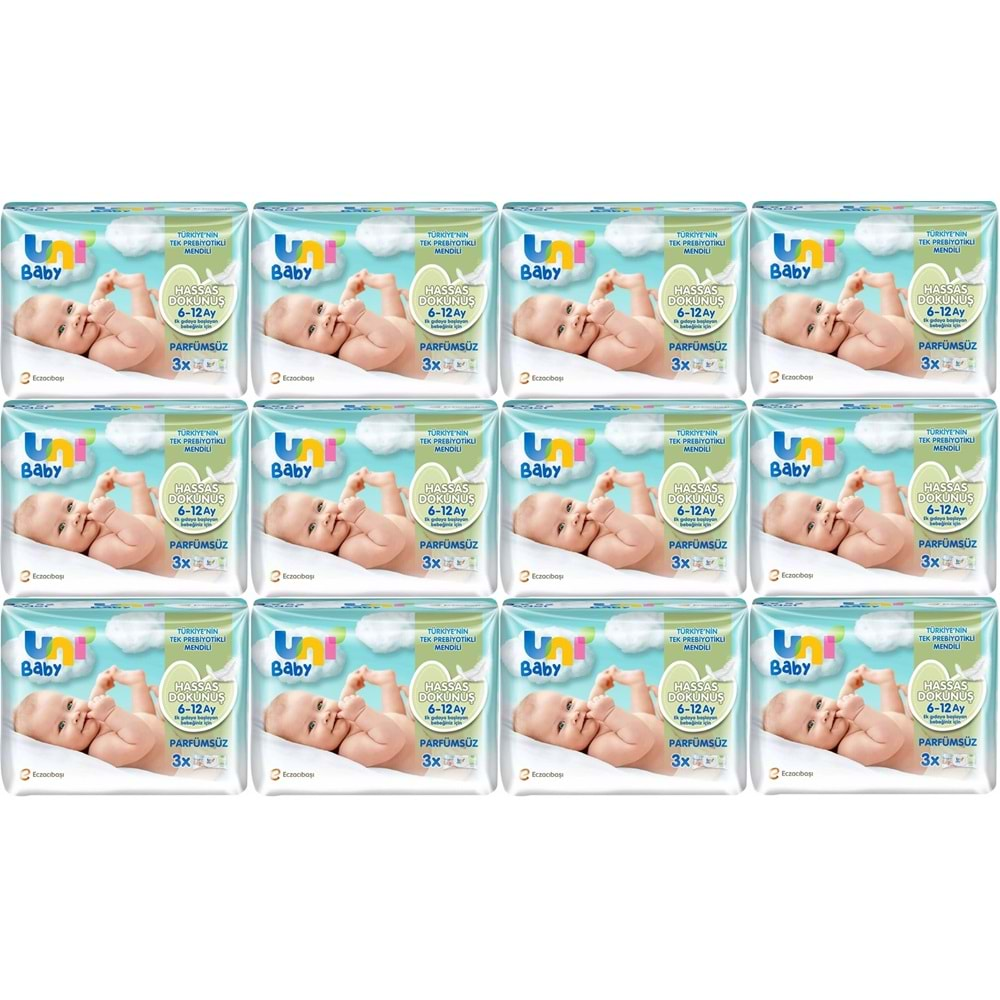 Uni Baby Islak Havlu Hassas Dokunuş 52 Yaprak (36 Lı Set) 1872 Yaprak (12PK*3)