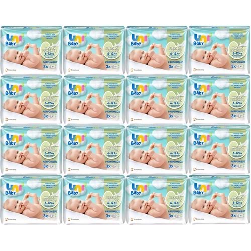 Uni Baby Islak Havlu Hassas Dokunuş 52 Yaprak (48 Li Set) 2496 Yaprak (16PK*3)