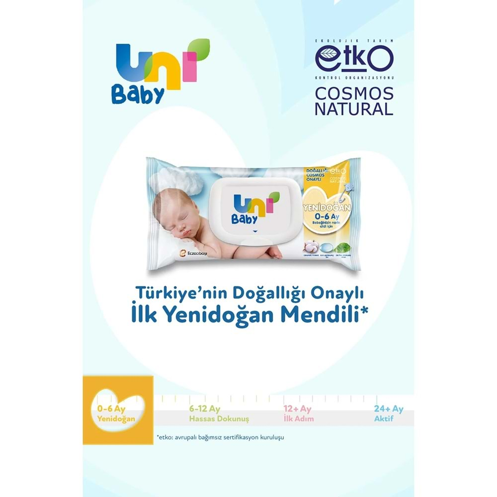 Uni Baby Islak Havlu Hassas Yeni Doğan 40 Yaprak (9 Lu Set) 360 Yaprak (Narin Ciltler için) (3PK*3)