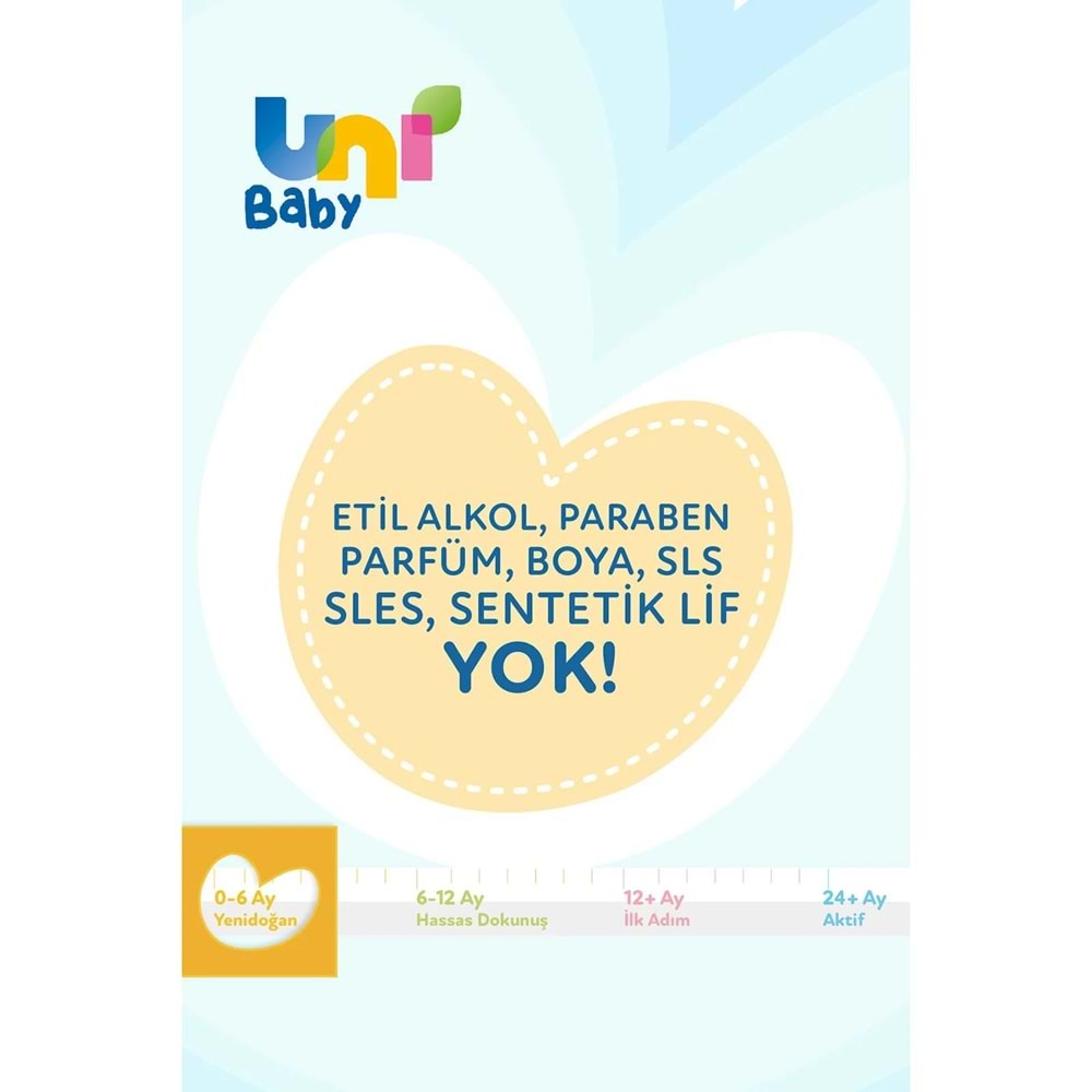 Uni Baby Islak Havlu Hassas Yeni Doğan 40 Yaprak (9 Lu Set) 360 Yaprak (Narin Ciltler için) (3PK*3)