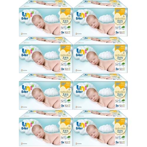 Uni Baby Islak Havlu Hassas Yeni Doğan 40 Yaprak (24 Lü Pk) 960 Yaprak (Narin Ciltler için) (8PK*3)