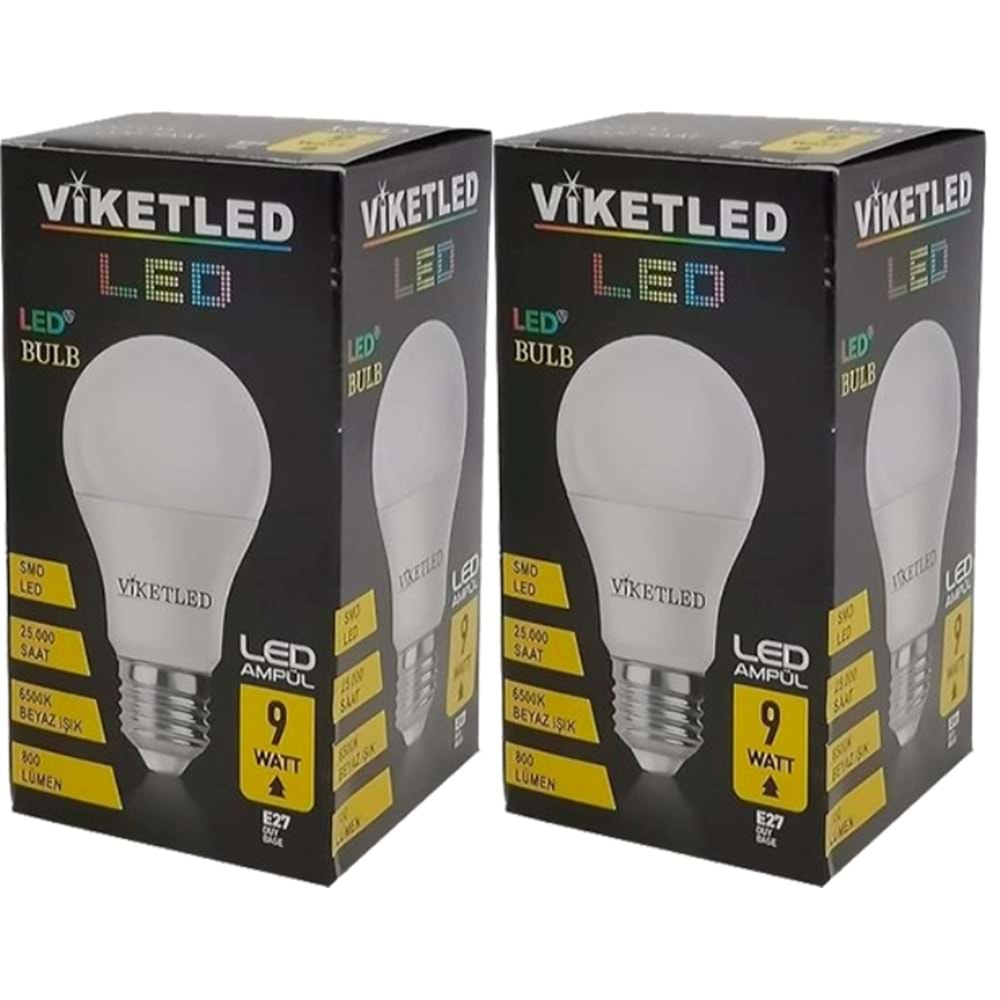 Viketled Led Ampül Beyaz-White 9W (2 Li Set)