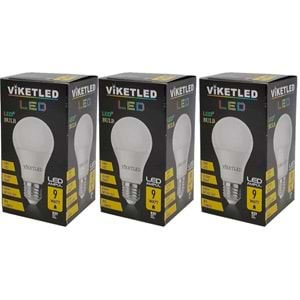 Viketled Led Ampül Beyaz-White 9W (3 Lü Set)