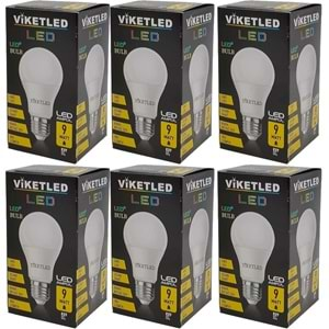 Viketled Led Ampül Beyaz-White 9W (6 Lı Set)