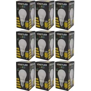 Viketled Led Ampül Beyaz-White 9W (9 Lu Set)