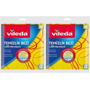 Vileda %30 Mikrofiberli Mutfak Bezi Sarı (Paket İçi 3 Lü Pk) (2 Li Set)