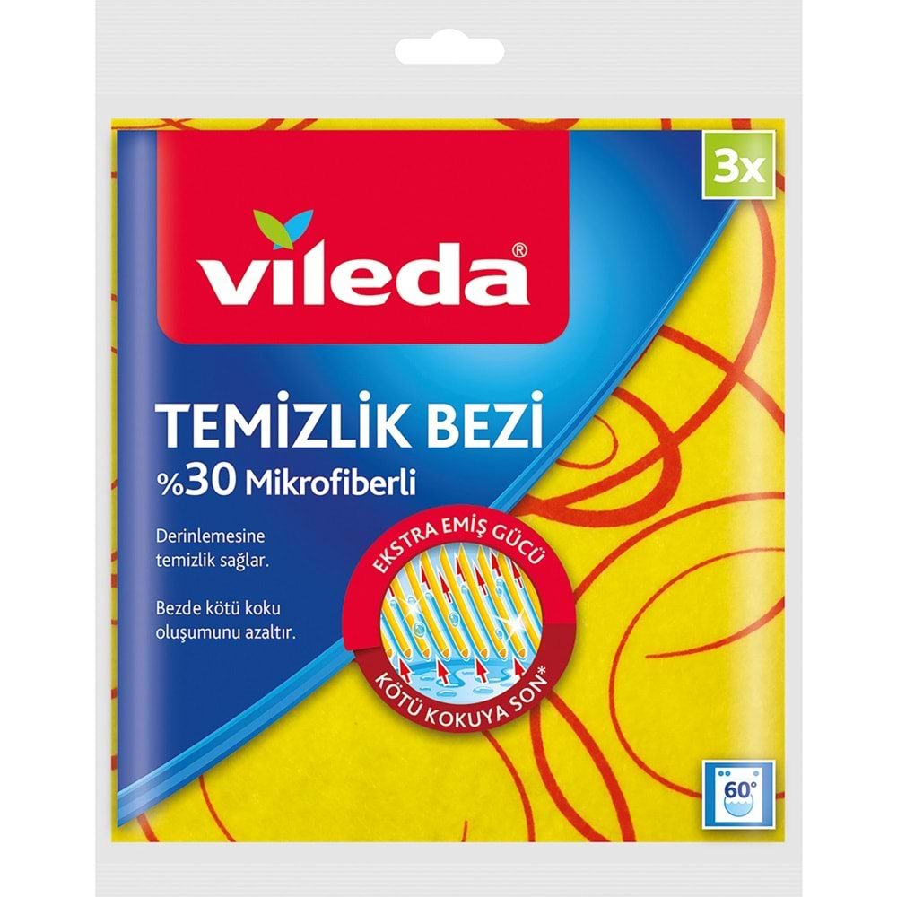 Vileda %30 Mikrofiberli Mutfak Bezi Sarı (Paket İçi 3 Lü Pk) (2 Li Set)