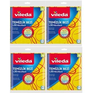 Vileda %30 Mikrofiberli Mutfak Bezi Sarı (Paket İçi 3 Lü Pk) (4 Lü Set)