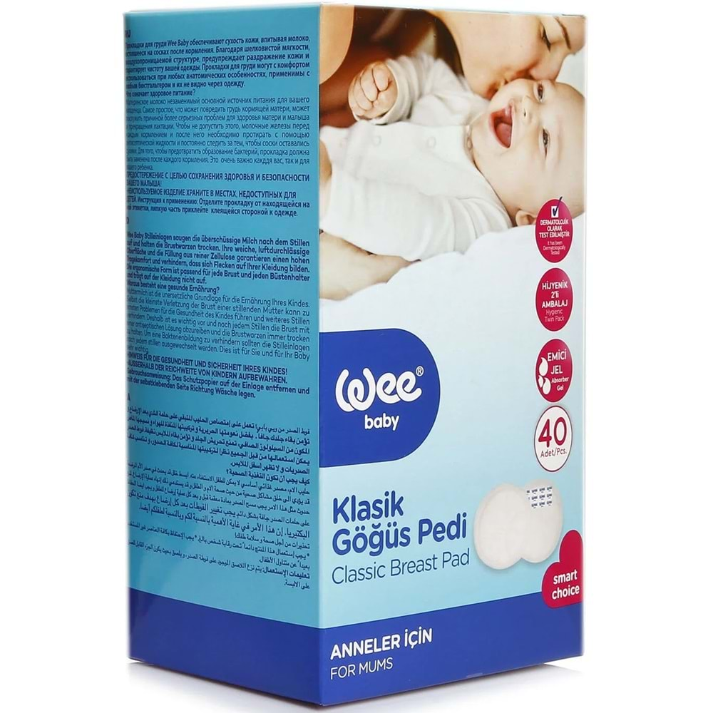 Wee Baby Klasik Göğüs Pedi (40 Lı) 320 Adet (8Pk*40)