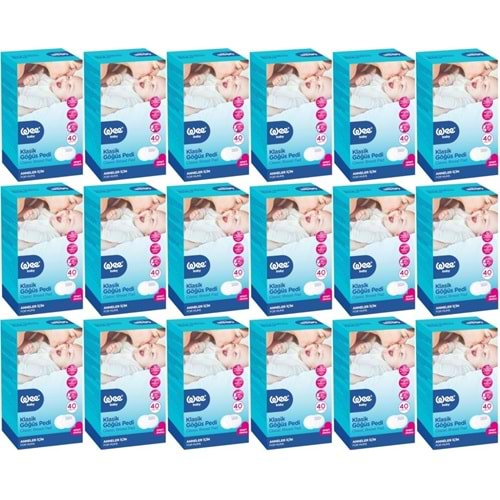 Wee Baby Klasik Göğüs Pedi (40 Lı) 720 Adet (18Pk*40)